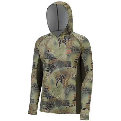 Men’s UPF 50+ Long Sleeve Fishing Hoodie with UV Neck Gaiter