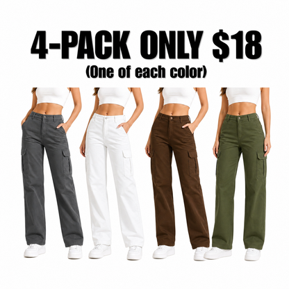 Women's High Waist Stretch Cargo Pants